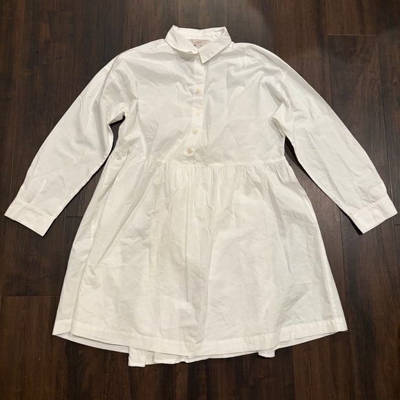 LOFT White Cotton Poplin Shirt Dress Long Sleeve Petite M - Picture 2 of 7